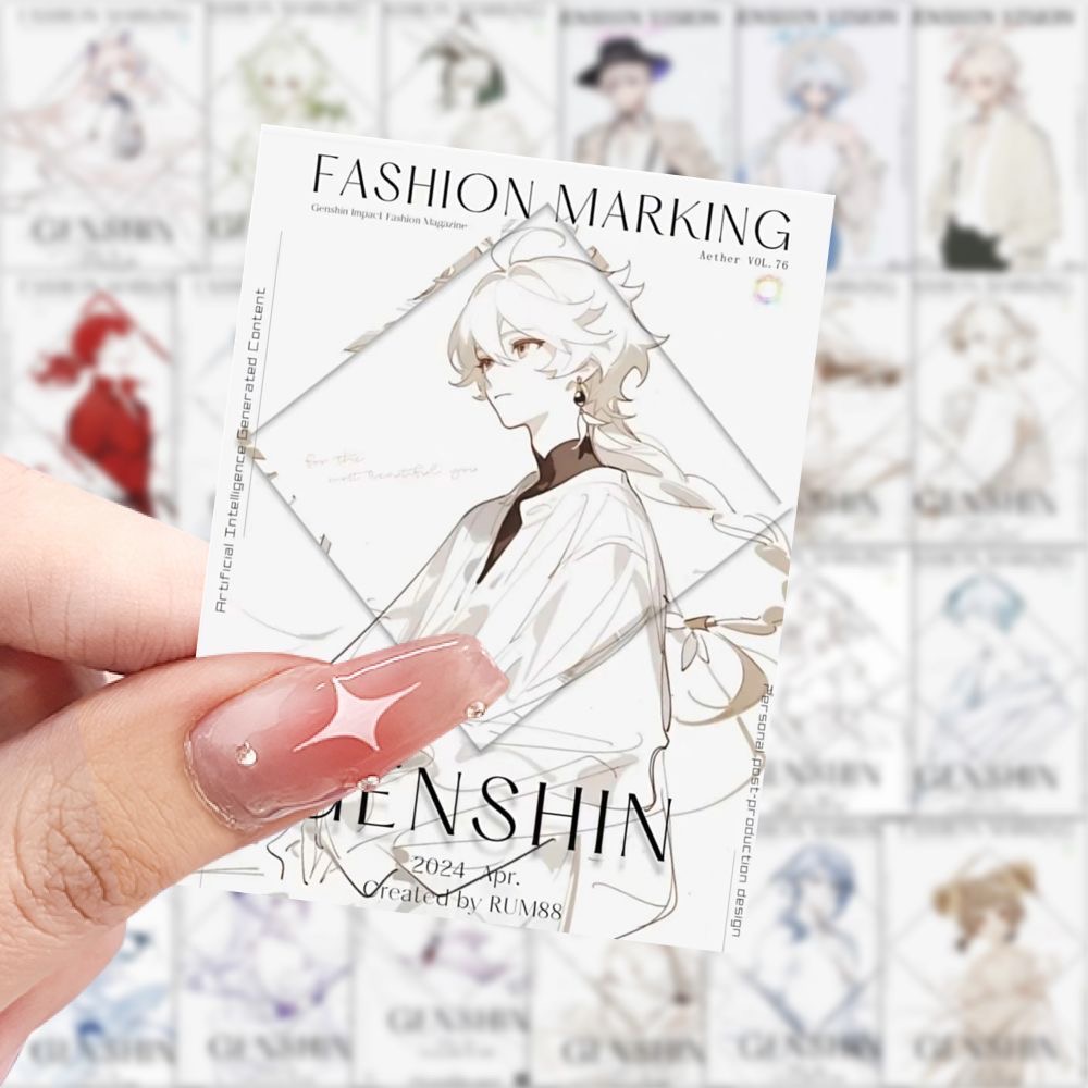 Phone Accessories Poster - 189 adesivi con personaggi Genshin Impact,